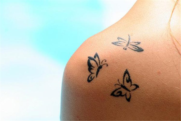 butterfly shoulder tattoos for women