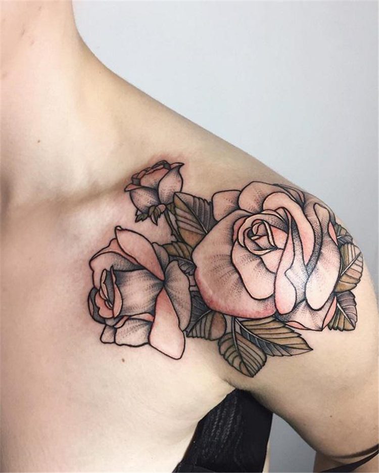 3d rose flower on shoulder for women