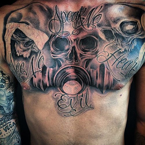 Chest Tattoos for men, Men's Chest Ink, Tattoo Designs, Masculine Tattoos, Chest Tattoo Ideas.