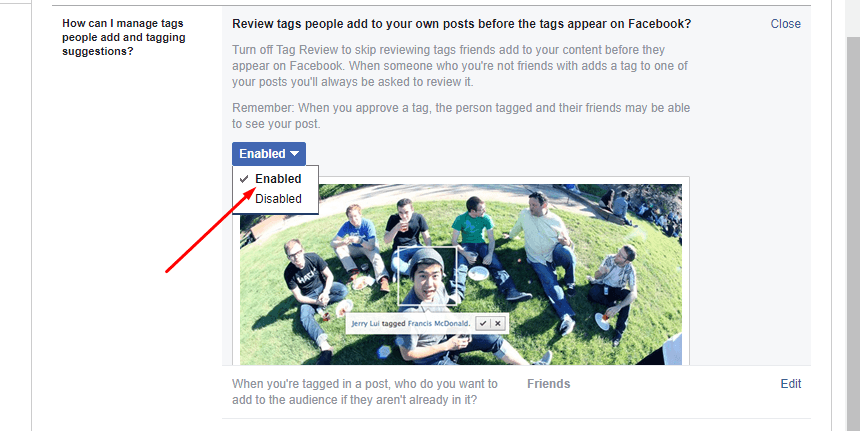 prevent tagging facebook, turn off tagging facebook, disable tagging facebook