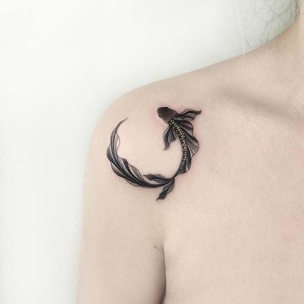 fish shoulder tattoos for women