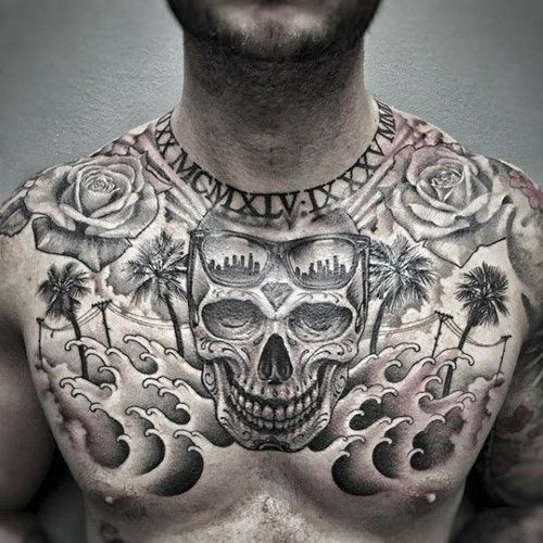 Chest Tattoos for men, Men's Chest Ink, Tattoo Designs, Masculine Tattoos, Chest Tattoo Ideas.