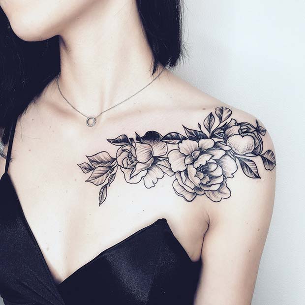 flower tattoos for shoulder