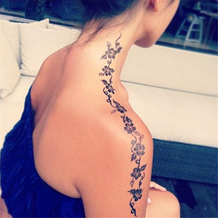 lace tattoo on shoulder female