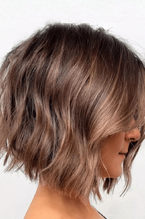 Short Messy Waves with Side Bangs