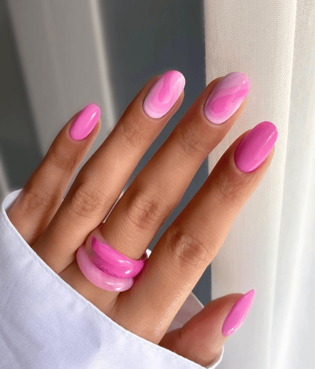 short pink nails