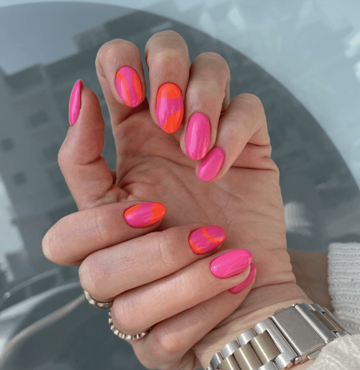 short pink nails
