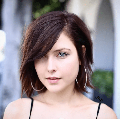 Side-Parted Brown Bob