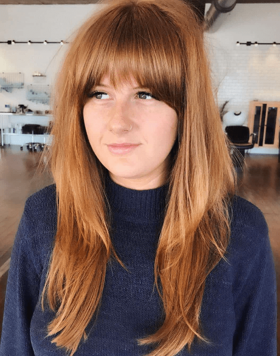 Strawberry Blond Bangs With Layers