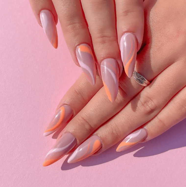 peach nails 5