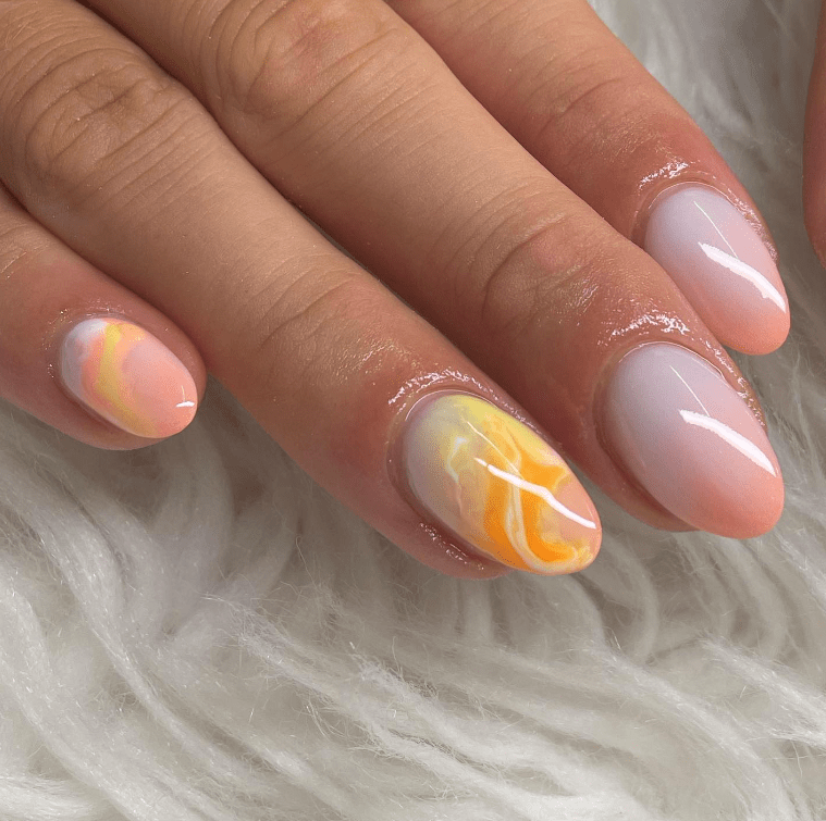peach nails 6