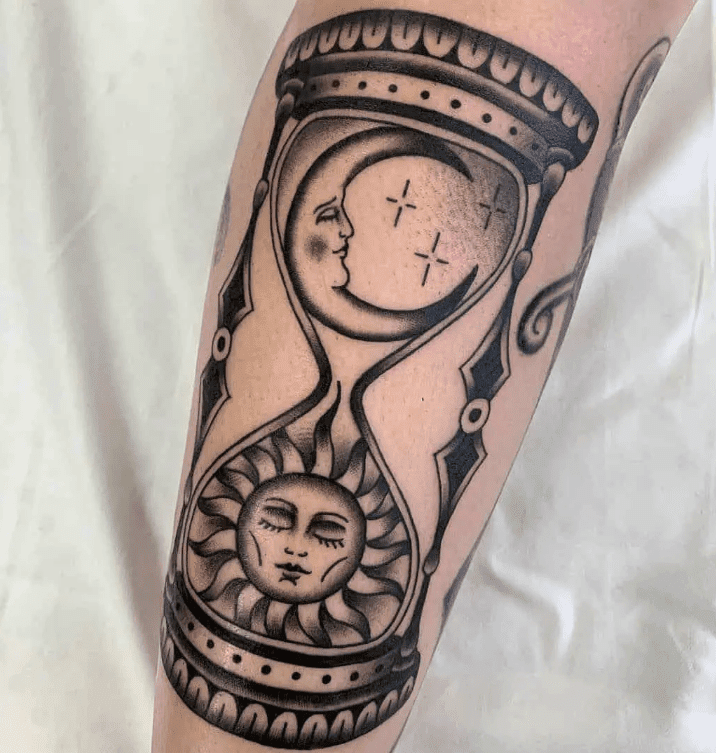 arm sun and moon tattoo designs